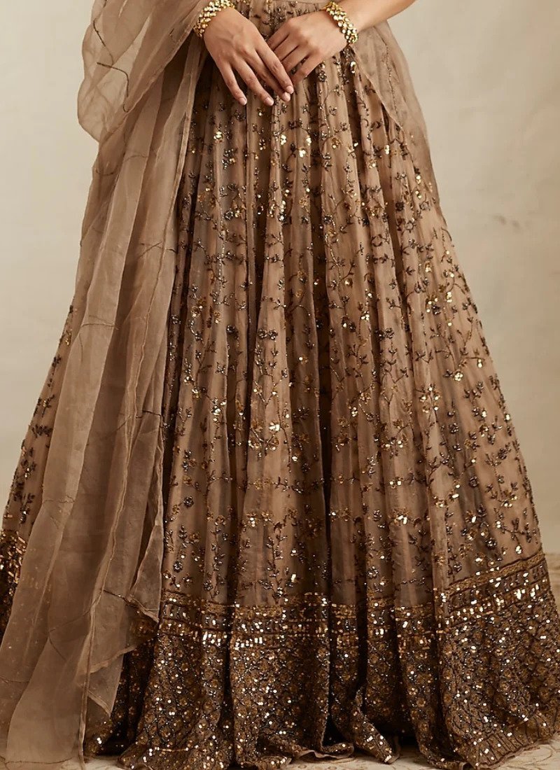 PrettySoftNetSequenceZariEmbroideryWorkBrownLehenga_1