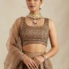 PrettySoftNetSequenceZariEmbroideryWorkBrownLehenga_2